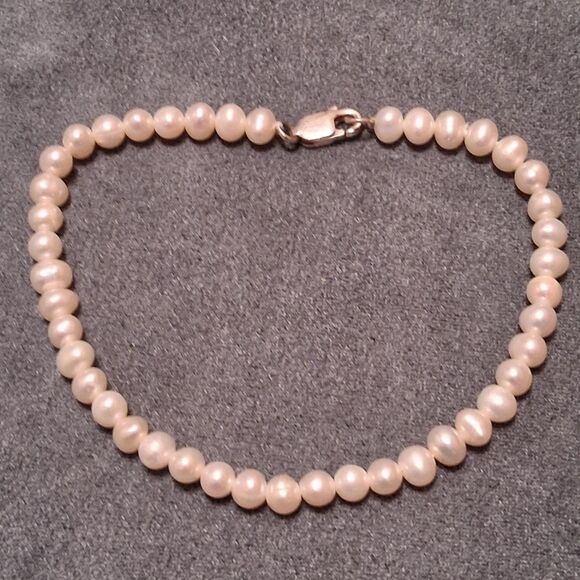 Vintage Genuine Pearl Sterling Bracelet - Picture 1 of 5